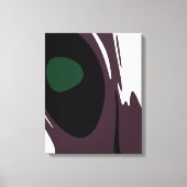 Onderdompeling: Abstract Zwart, Wit, Paarse & Groe Canvas Afdruk (Voorkant)