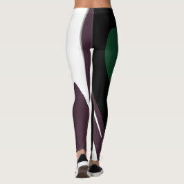 Onderdompeling: Abstract Zwart, Wit, Paarse & Groe Leggings