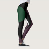 Onderdompeling: Abstract Zwart, Wit, Paarse & Groe Leggings (Rechts)