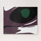 Onderdompeling: Abstract Zwart, Wit, Paarse & Groe Legpuzzel (Horizontaal)