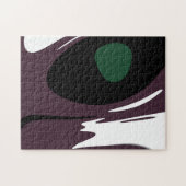 Onderdompeling: Abstract Zwart, Wit, Paarse & Groe Legpuzzel (Horizontaal)