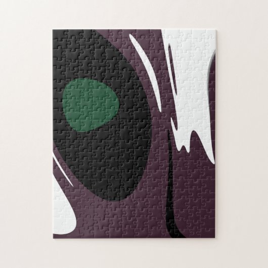 Onderdompeling: Abstract Zwart, Wit, Paarse & Groe Legpuzzel (Verticaal)