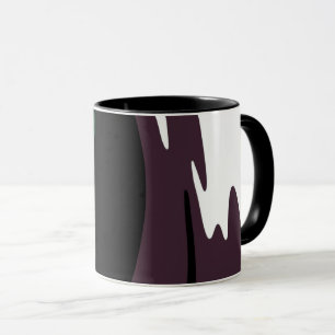 Onderdompeling: Abstract Zwart, Wit, Paarse & Groe Mok