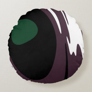Onderdompeling: Abstract Zwart, Wit, Paarse & Groe Rond Kussen