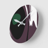 Onderdompeling: Abstract Zwart, Wit, Paarse & Groe Ronde Klok (Hoek)