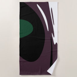 Onderdompeling: Abstract Zwart, Wit, Paarse & Groe Strandlaken