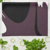 Onderdompeling: Abstract Zwart, Wit, Paarse & Groe Theedoek (Gevouwen)
