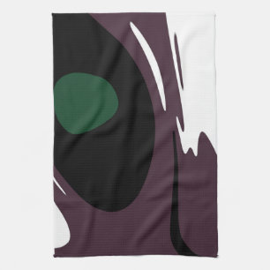 Onderdompeling: Abstract Zwart, Wit, Paarse & Groe Theedoek