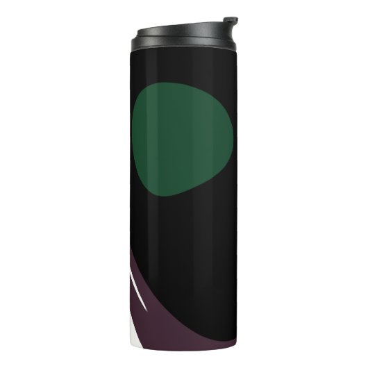 Onderdompeling: Abstract Zwart, Wit, Paarse & Groe Thermosbeker (Gedraaid links)