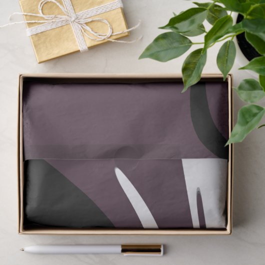 Onderdompeling: Abstract Zwart, Wit, Paarse & Groe Tissuepapier (Geschenk)