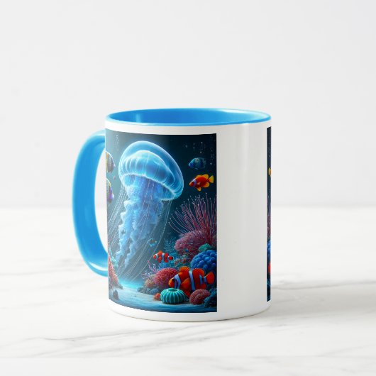 Onderdompeling in de zeebodem. mok (Voorkant links)