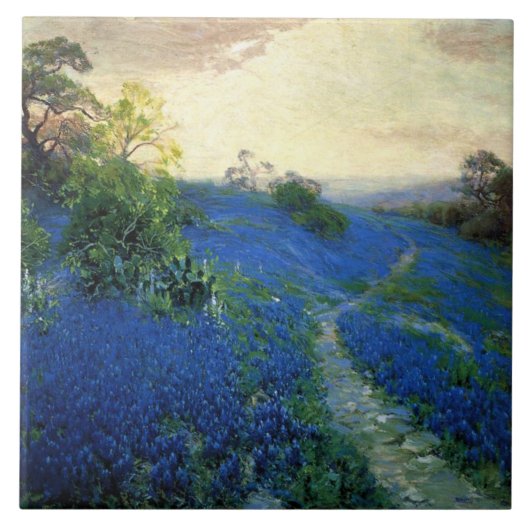 Onderdonk - Bluebonnet Field, Tegeltje (Voorkant)
