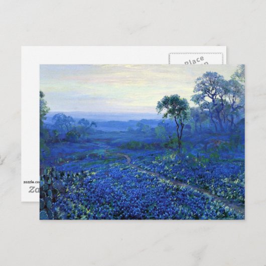 Onderdonk - Bluebonnet landschap met Cacti, Road, Briefkaart (Voorkant / Achterkant)