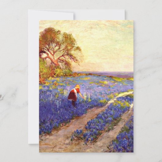 Onderdonk - Bluebonnet scene met Girll Kaart (Voorkant)