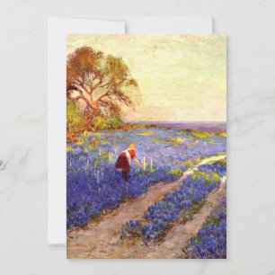 Onderdonk - Bluebonnet scene met Girll Kaart