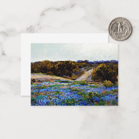 Onderdonk - Bluebonnets at Late vanmiddag Notitiekaartje (Voorkant / Achterkant in situ)