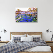 Onderdonk - Bluebonnets bij Twilight Canvas Afdruk (Insitu (Slaapkamer))