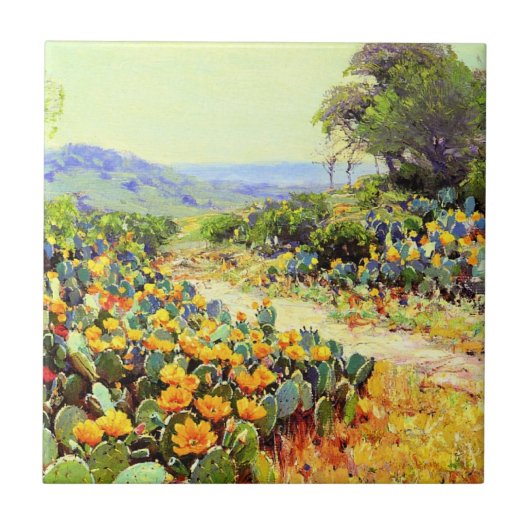 Onderdonk - Cactus in bloei, Tegeltje (Voorkant)
