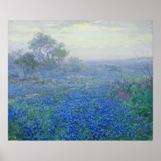 Onderdonk - Een Bewolkte Dag Bluebonnets 1918 Poster (Voorkant)