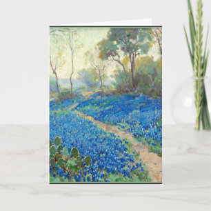 Onderdonk - Een heuvelhelling van Bluebonnets - Te Kaart