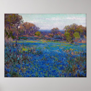 Onderdonk - Een veld met blauwe bonen, late namidd Poster