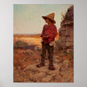 Onderdonk - Goat Herder in San Antonio Quarry 1909 Poster