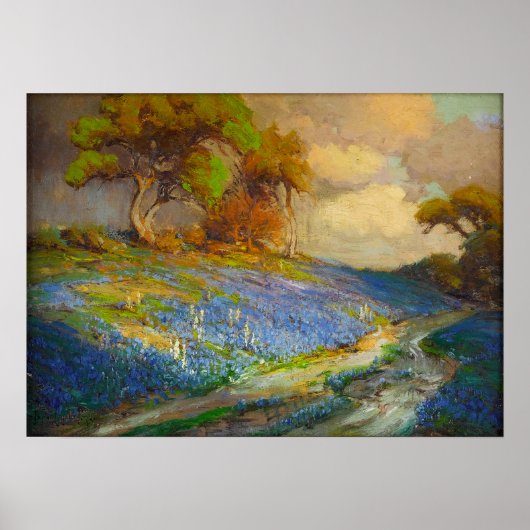Onderdonk - late middag in Bluebonnets SW Texas Poster (Voorkant)