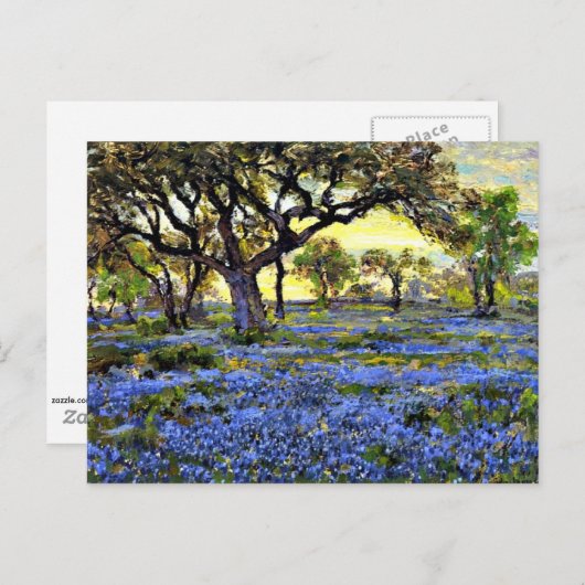 Onderdonk - Old Live Oak Tree and Bluebells Briefkaart (Voorkant / Achterkant)