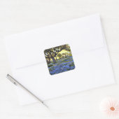 Onderdonk - Oude levende eik en blauwe bellen Vierkante Sticker (Envelop)