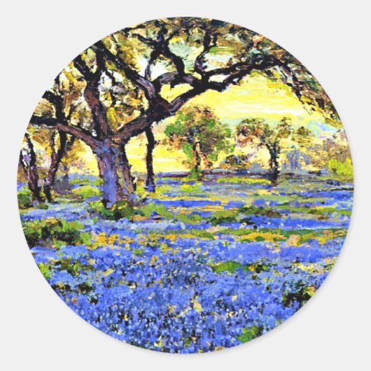 Onderdonk - Oude levende eikenboom, beroemd schild Ronde Sticker (Voorkant)