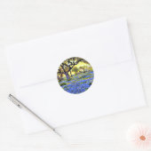 Onderdonk - Oude Live Oak Tree, beroemde schilderi Ronde Sticker (Envelop)