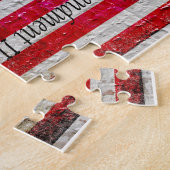 Onderdruk Amerikaanse vlag en tweede amendement Legpuzzel (Zijkant)