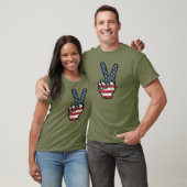 Onderdruk Amerikaanse vlag Handboek Vrede T-shirt (Unisex)