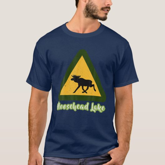 Onderdruk bezoek Maine Moosehead Lake Moose Crossi T-shirt (Voorkant)