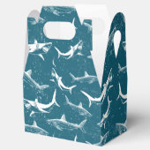 Onderdruk Blauw Shark Patroon Bedankdoosjes (Geopend)