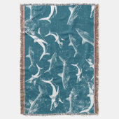 Onderdruk Blauw Shark Patroon Deken (Voorkant Verticaal)