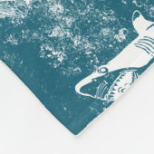 Onderdruk Blauw Shark Patroon Fleece Deken (Hoek)