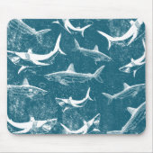 Onderdruk Blauw Shark Patroon Muismat (Voorkant)