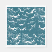 Onderdruk Blauw Shark Patroon Servet (Voorkant)