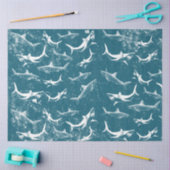 Onderdruk Blauw Shark Patroon Tissuepapier (Craft)