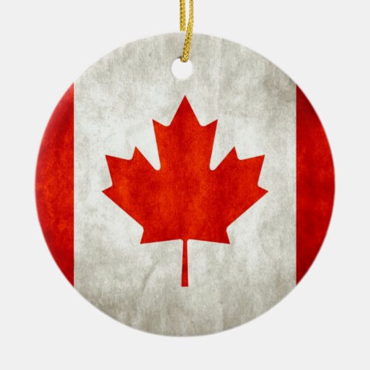 Onderdruk Canadese vlag Keramisch Ornament (Voorkant)