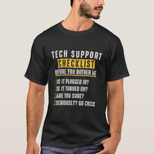 Onderdruk de Controlelijst van de Steun van de Tec T-shirt (Voorkant)
