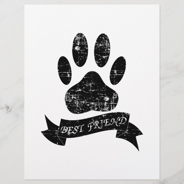 Onderdruk-dog-poot met lint (Voorkant)