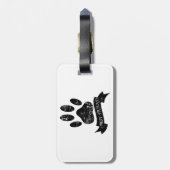 Onderdruk-dog-poot met lint bagagelabel (Achterkant verticaal)