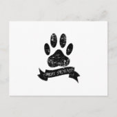 Onderdruk-dog-poot met lint briefkaart (Voorkant)