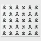 Onderdruk-dog-poot met lint cadeaupapier (Vlak)