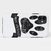 Onderdruk-dog-poot met lint Case-Mate iPhone case (Achterkant (horizontaal))