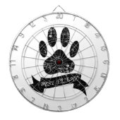 Onderdruk-dog-poot met lint dartbord (Voorkant)