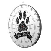 Onderdruk-dog-poot met lint dartbord (Voorkant Rechts)