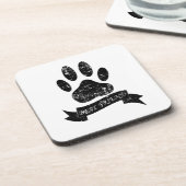 Onderdruk-dog-poot met lint drankjes onderzetter (Linkerzijde)